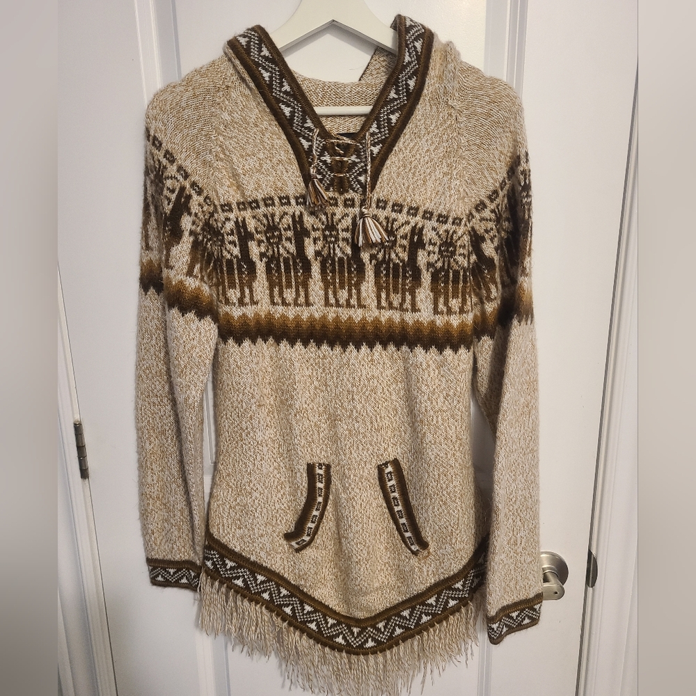 Hooded Alpaca Wool Sweater - Made in Peru 🇵🇪